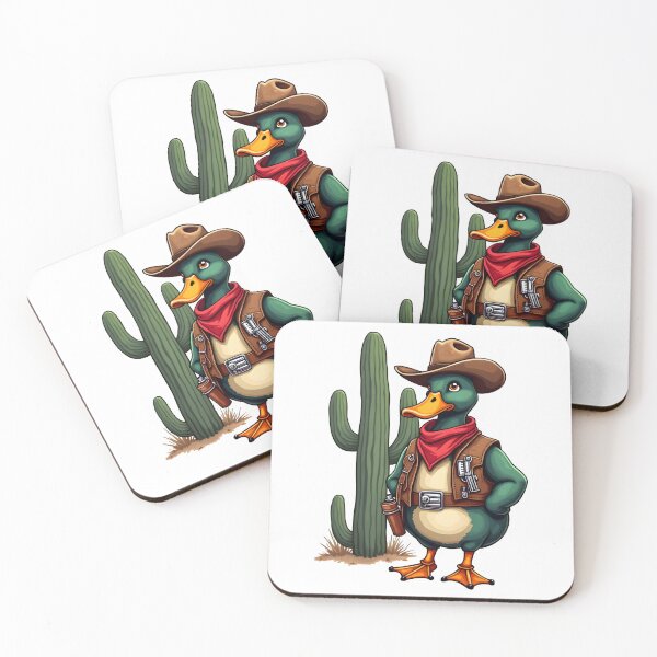 Item preview, Cowboy Duck – Funny Western Duck with Cactus Design designed and sold by TeeTimeTreasure.