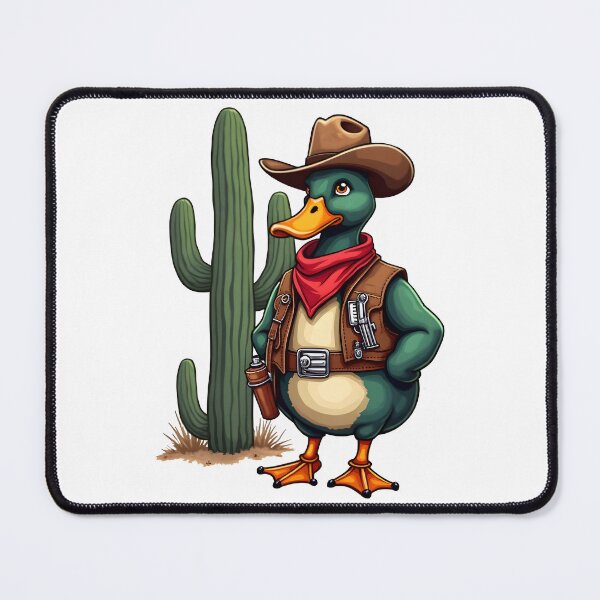 Item preview, Cowboy Duck – Funny Western Duck with Cactus Design designed and sold by TeeTimeTreasure.