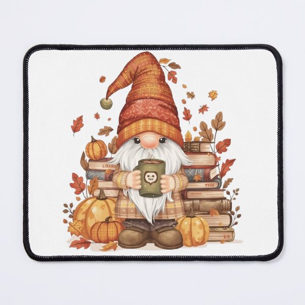 Item preview, Fall Coffee Gnome with Books and Pumpkins – Cozy Autumn Librarian Art designed and sold by sitthan.