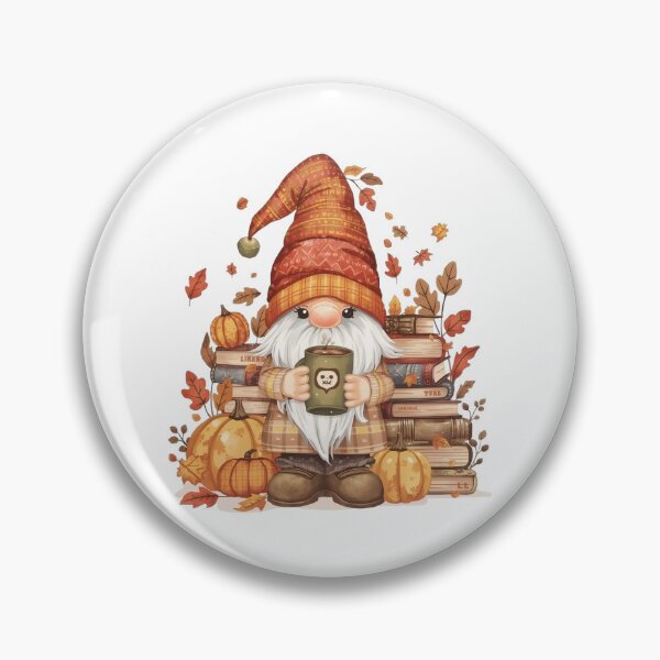 Item preview, Fall Coffee Gnome with Books and Pumpkins – Cozy Autumn Librarian Art designed and sold by sitthan.
