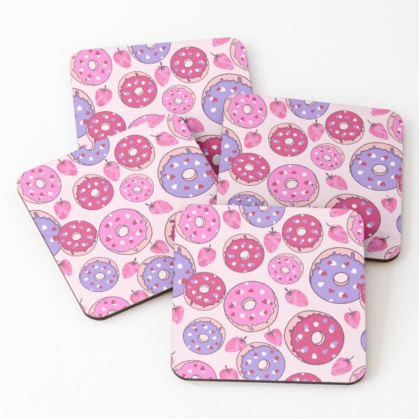 Item preview, Tasty Valentines Doughnuts and Strawberries Pattern designed and sold by Farissa Designs.