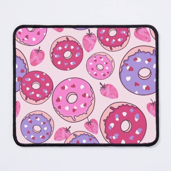 Item preview, Tasty Valentines Doughnuts and Strawberries Pattern designed and sold by Farissa Designs.