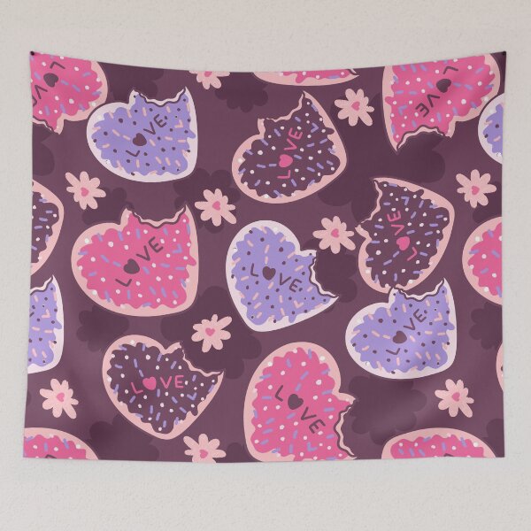 Item preview, Love Hearts Doughnuts Valentines Pattern designed and sold by Farissa Designs.