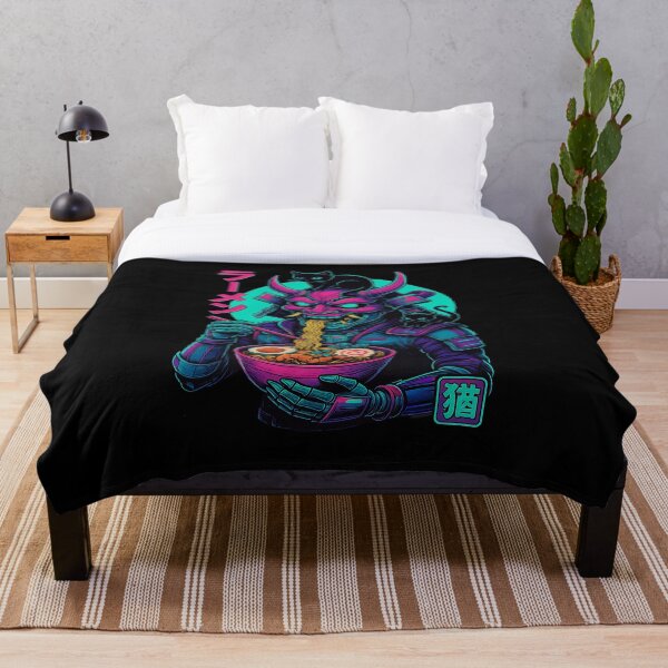 Item preview, Oni Samurai Ramen with Black Cats Neon Tokyo Art Synthwave Style designed and sold by Damcoc.