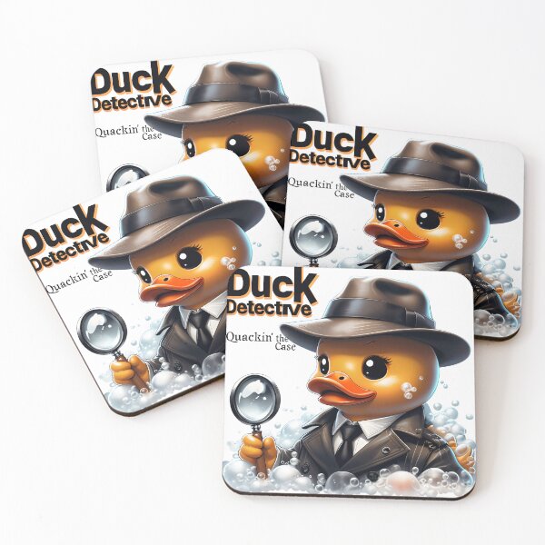Item preview, Duck Detective – Bubbly Noir Lady Duck in Trench Coat designed and sold by TeeTimeTreasure.