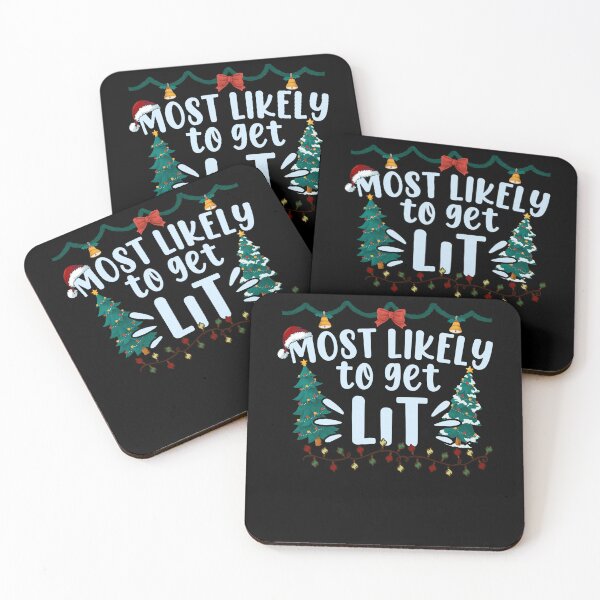 Item preview, Most Likely To Get Lit Drinking Funny Christmas Family Xmas designed and sold by ainegonza.