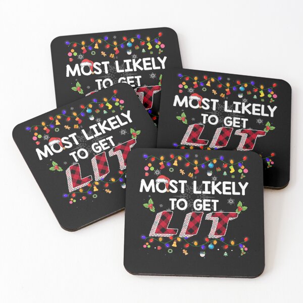 Item preview, Most Likely To Get Lit Drinking Funny Family Christmas Xmas designed and sold by ainegonza.