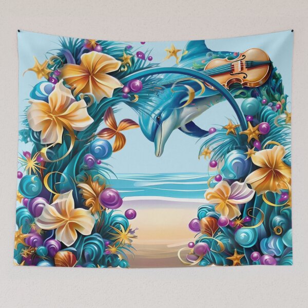 Item preview, DOLPHIN WITH CELLO AT CHRISTMAS designed and sold by Ciervo Primavera.