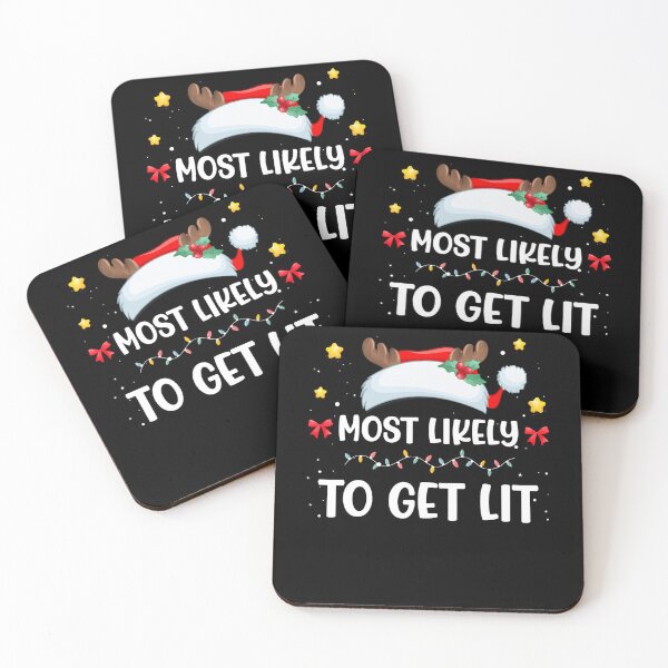 Item preview, Most Likely To Get Lit Santa Hat Matching Family designed and sold by ainegonza.