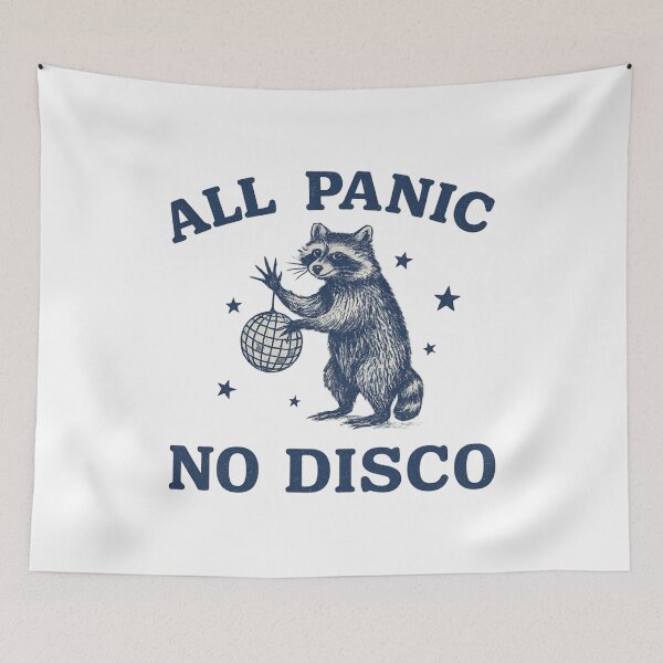 Item preview, All Panic No Disco Raccoon, Funny Retro Animal designed and sold by OnaraDesign.