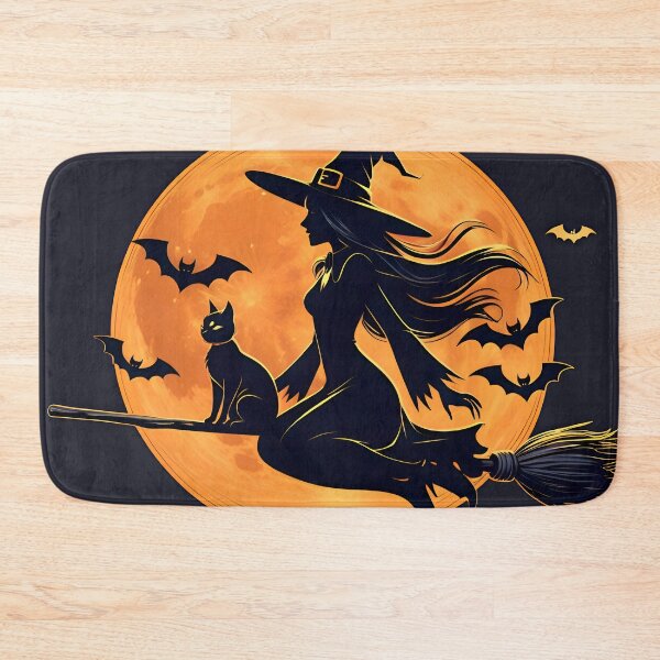 Item preview, Witch & Black Cat Halloween Desk Mat – Full Moon & Bats Gothic Gaming Mat designed and sold by A L O N E.