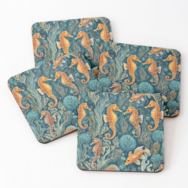 Item preview, Seahorses and fish in the ocean. designed and sold by Ciervo Primavera.