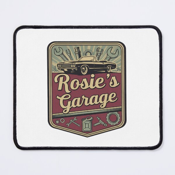 Item preview, Rosie's Garage | Retro Convertible Emblem designed and sold by RedDelaney.