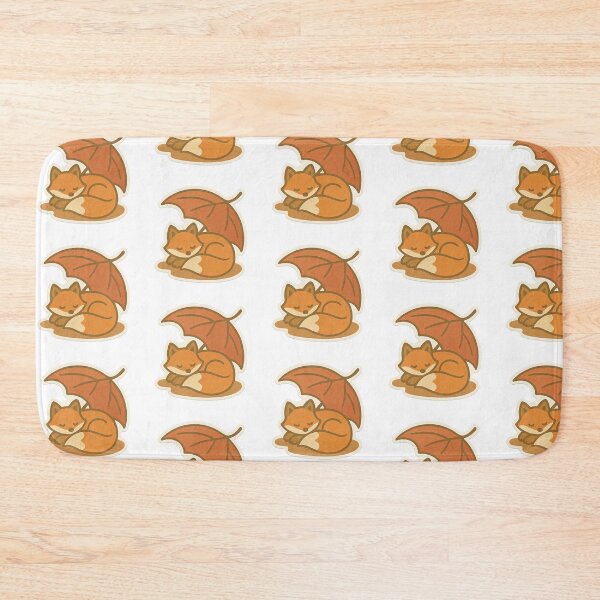 Item preview, Autumn-themed illustration of a sleeping fox under a leaf umbrella, isolated, AI generated designed and sold by dvoevnore.