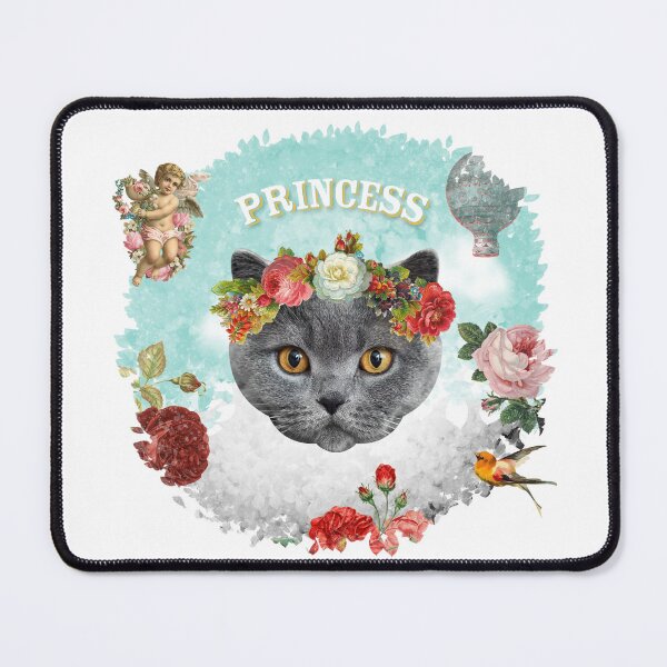 Item preview, Royal Kitty Princess – Vintage Floral Crown Cat Art designed and sold by sherifshaaban.