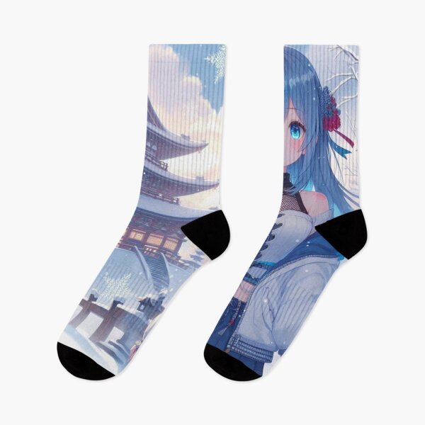 Item preview, Winter Anime Girl – Kawaii Blue Hair Aesthetic in Japanese Snow Scene designed and sold by Sugar Wisdom .