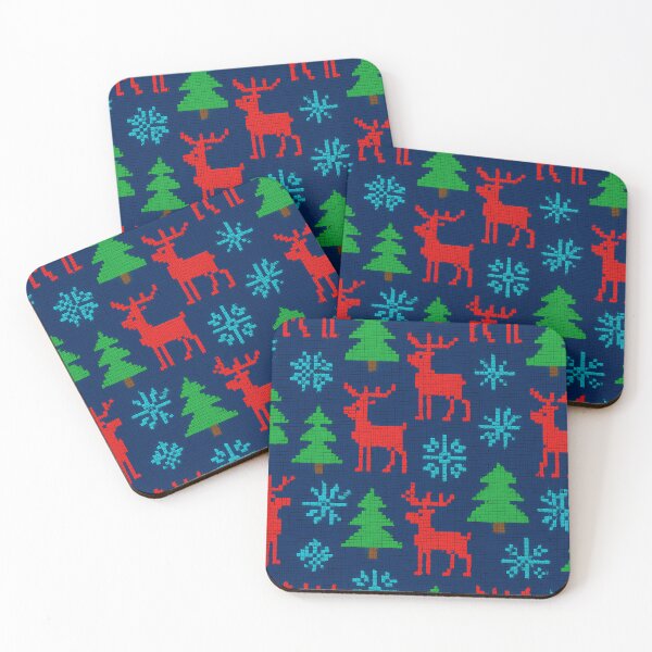 Item preview, Ugly Sweater Christmas Pattern Reindeer, Trees, and Snowflakes designed and sold by Buzzink.