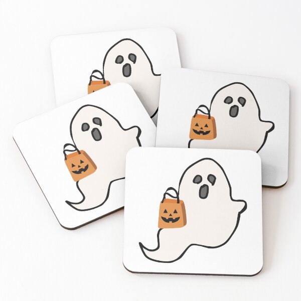 Item preview, Fantasma de Halloween: un lindo fantasma con una bolsa de calabaza. Arte espeluznante para niños y amantes del otoño. designed and sold by sunmoonsisters.