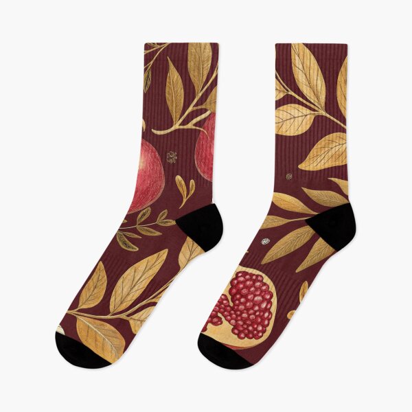 Item preview, Ripe pomegranates with golden leaves  designed and sold by Lucky 777.