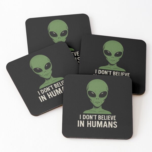 Item preview, Alien Saying I Don't Believe in Humans – UFO Pop Art Graphic designed and sold by ALL ART .