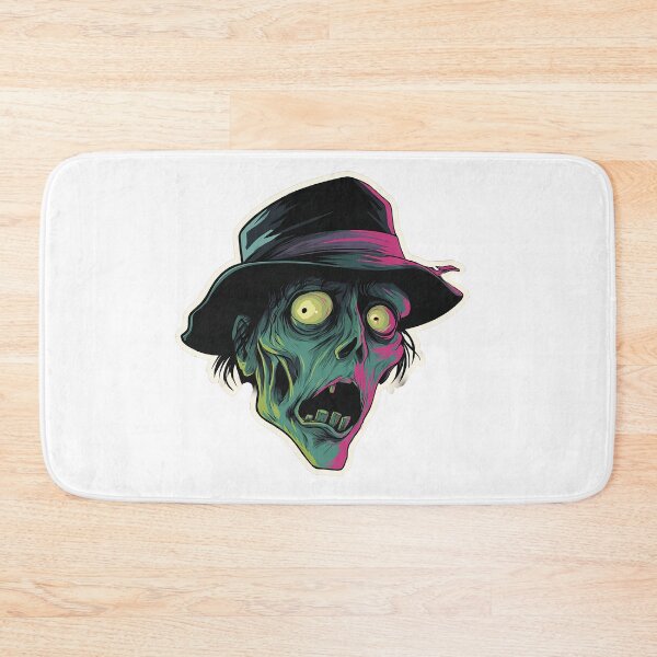Item preview, Neon Zombie Sticker – Creepy Horror Undead Head with Hat Retro Art designed and sold by Line Designs By Duck.