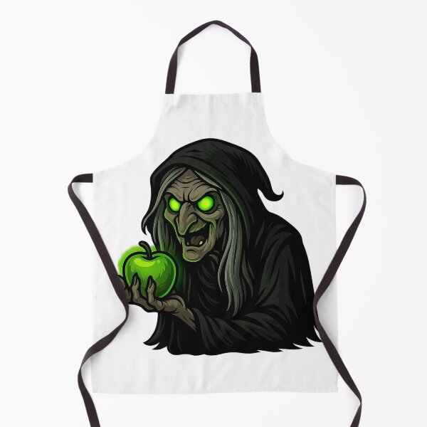 Item preview, Old Hag Witch with Glowing Eyes and Apple – Halloween Horror Cartoon designed and sold by Everyday Motif.