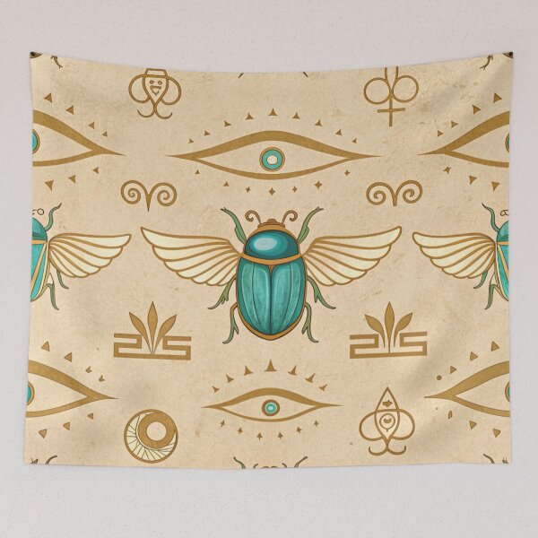 Item preview,  Eye of Horus symbols with Egyptian scarabs . designed and sold by Lucky 777.