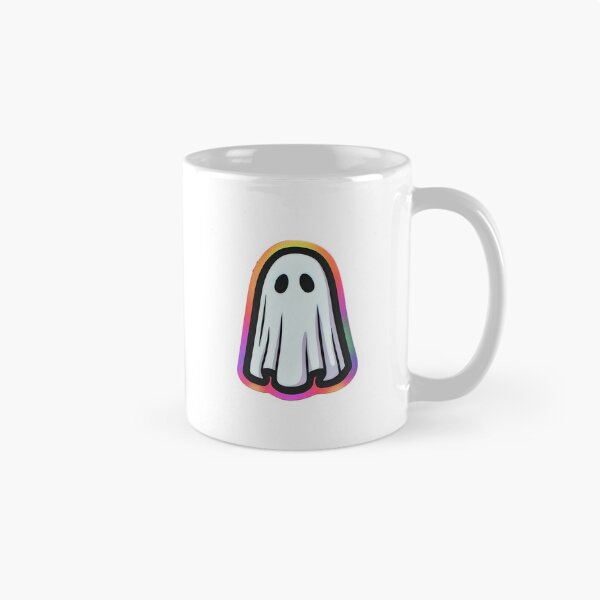 Item preview, Rainbow Ghost Sticker – Cute Classic Spooky Holographic Outline designed and sold by Line Designs By Duck.