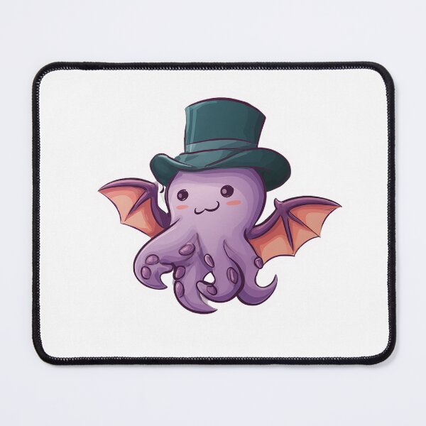 Item preview, Cute Octopus Monster Sticker – Kawaii Bat-Winged Cthulhu with Top Hat designed and sold by Line Designs By Duck.