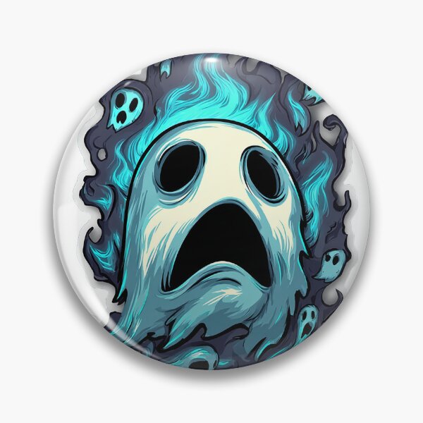 Item preview, Flaming Ghost Sticker – Creepy Blue Fire Haunted Spirit Design designed and sold by Line Designs By Duck.
