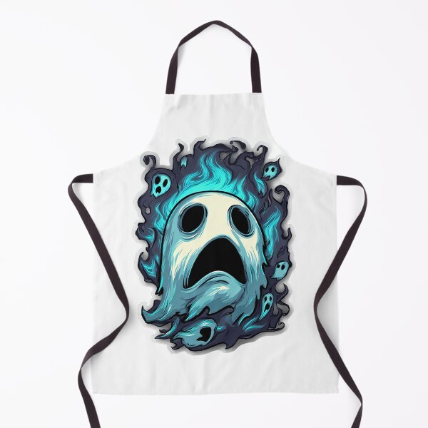 Item preview, Flaming Ghost Sticker – Creepy Blue Fire Haunted Spirit Design designed and sold by Line Designs By Duck.