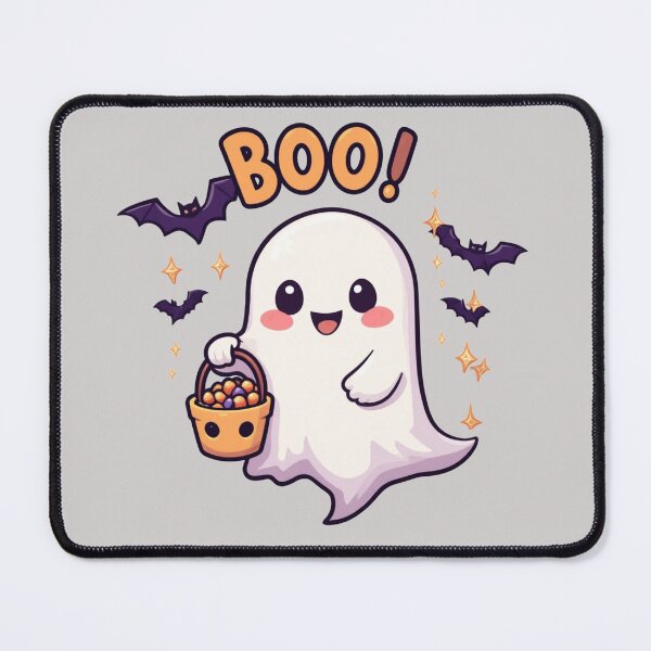 Item preview, Halloween with kawaii ghost text "Boo" and candy designed and sold by Nimkaew.