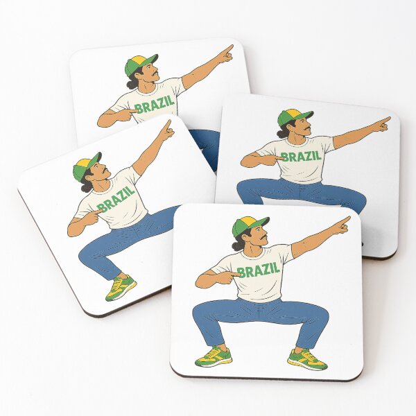 Item preview, Brazil Retro Comic Style – Cheerful Man in Pose with Brazil T-Shirt designed and sold by VitalLifeForce.
