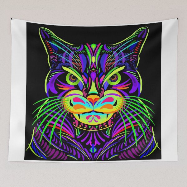 Item preview, Psychedelic Cat designed and sold by visionarywrkshp.