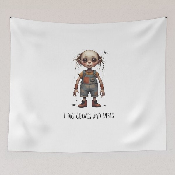Item preview,  Haunted Doll Girl – Vintage Horror Chibi Style designed and sold by MiszungART.