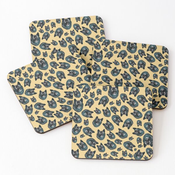 Item preview, Totem Romeo the wolf pattern in light Yellow designed and sold by belettelepink.