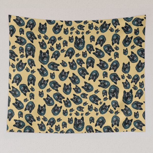 Item preview, Totem Romeo the wolf pattern in light Yellow designed and sold by belettelepink.