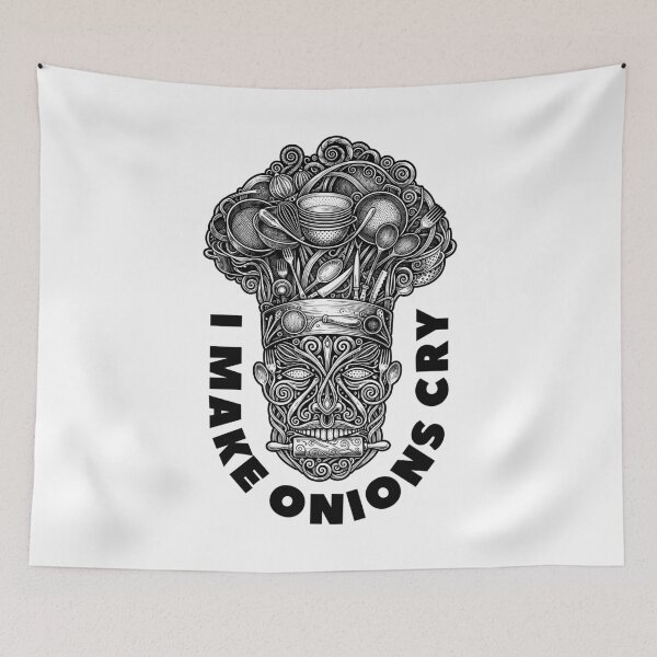 Item preview, Funny Chef I Make Onions Cry Tribal Cook Head Totem Cooking designed and sold by GrandeDuc.