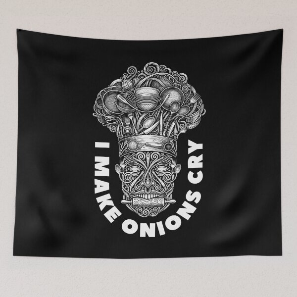 Item preview, Funny Chef I Make Onions Cry Tribal Cook Head Totem Cooking designed and sold by GrandeDuc.