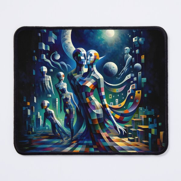 Item preview, Moonlit Geometry: Cosmic Abstract Art Print designed and sold by funkyjuices.