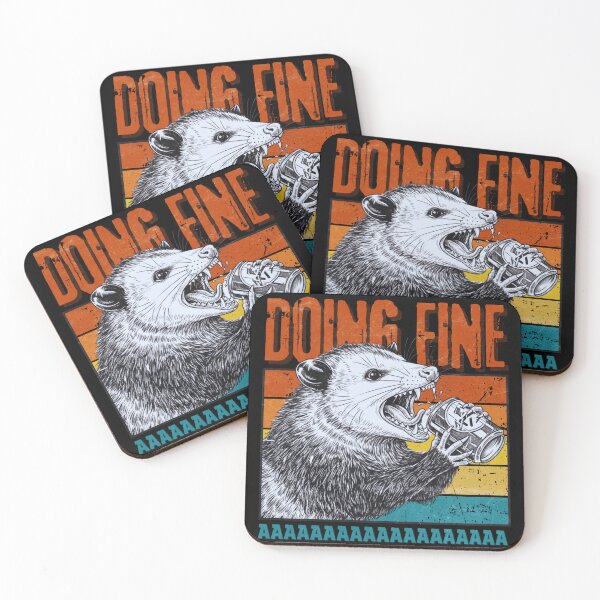 Item preview, Doing Fine Opossum AAAAA | Funny Animal Meme Design designed and sold by Otaku Style.