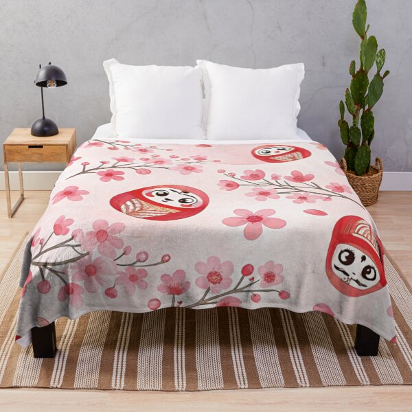 Item preview, Red Daruma dolls with cherry blossom's for good luck and fortune . designed and sold by Lucky 777.