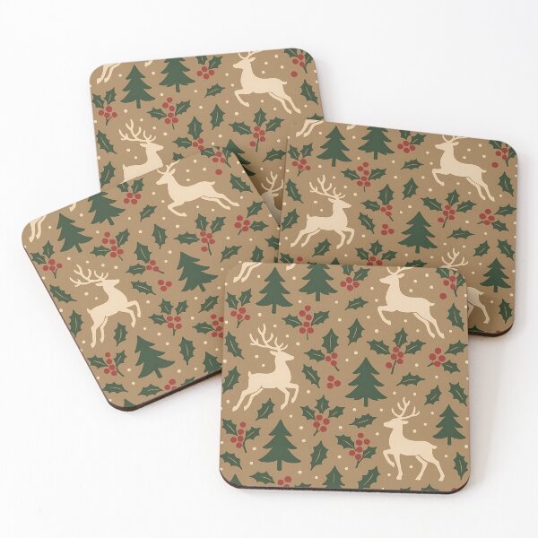 Item preview, Rustic Reindeer and Holly Christmas Pattern  Classic Holiday Design designed and sold by Buzzink.