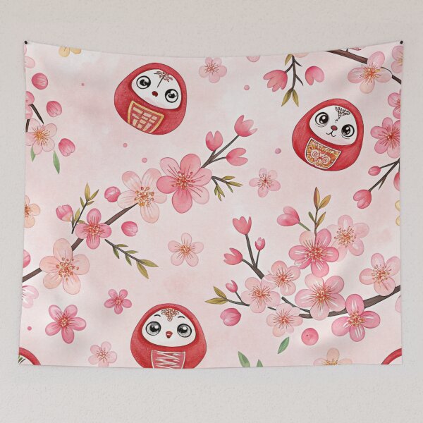 Item preview, Red Daruma dolls with cherry for good luck and fortune . designed and sold by Lucky 777.