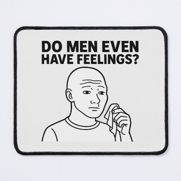 Item preview, Do Men Even Have Feelings? Meme Wojak Illustration designed and sold by Bratak.