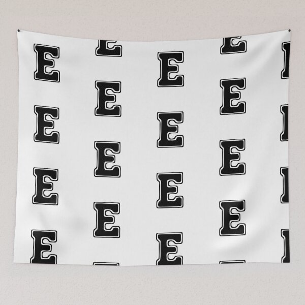 Item preview, Bold Grooveline Letter E – Retro Varsity Outline Font designed and sold by uncoXab.