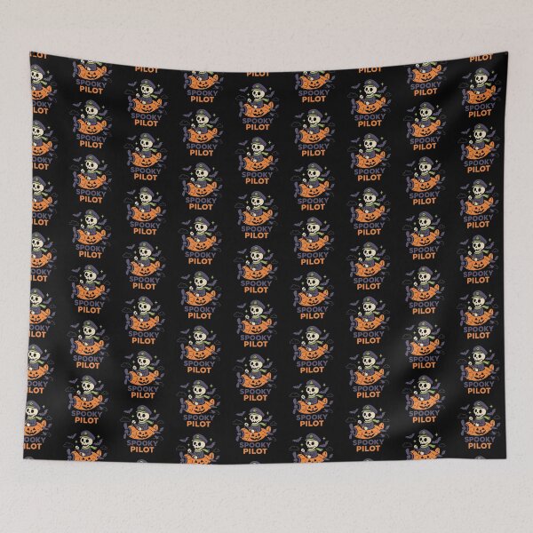 Item preview, Spooky Pilot Halloween Skeleton – Cute Airplane Ghost Design for Kids designed and sold by EuropeanPrints.