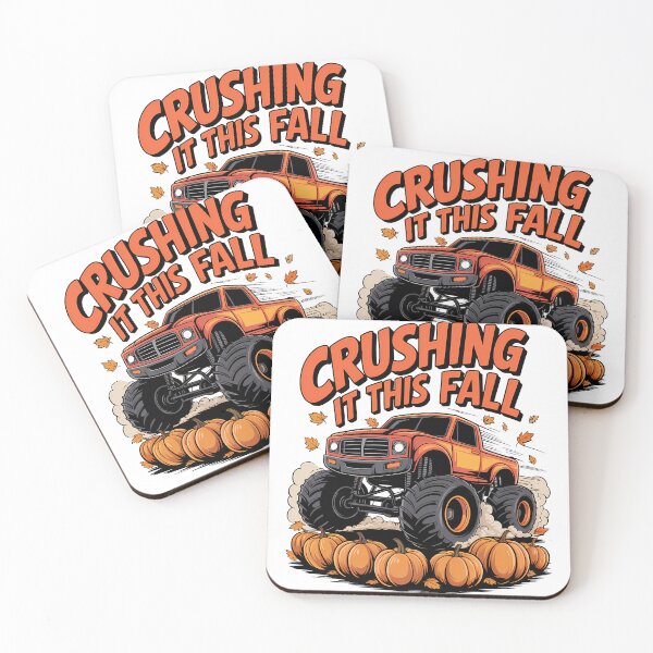 Item preview, Monster Truck Crushing Fall Pumpkin designed and sold by CleanDecor.