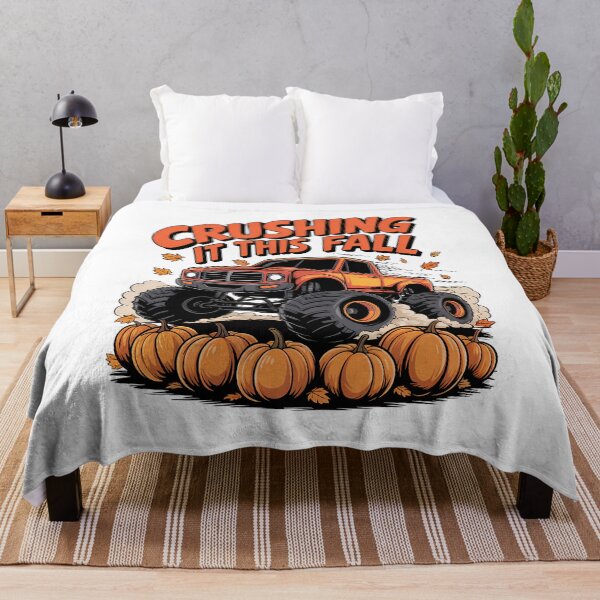 Item preview, Monster Truck Crushing Fall Pumpkin designed and sold by CleanDecor.