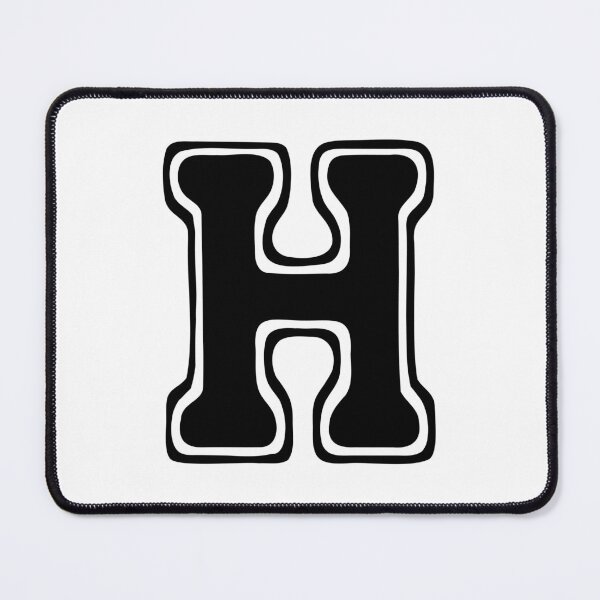 Item preview, Bold Grooveline Letter H – Retro Varsity Outline Font designed and sold by uncoXab.